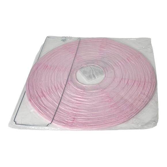16 Inch Pink Shimmering Nylon Lantern, Even Ribbing, Durable, Hanging Decoration - Picture 4 of 6